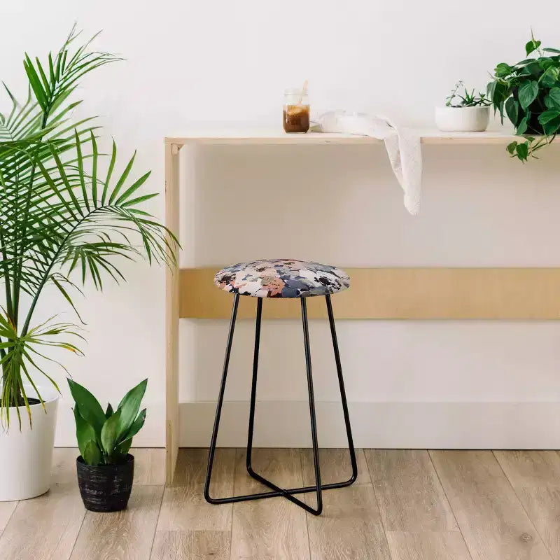Marta Barragan Camarasa Distorted Garden Tiles Counter Stool - Deny Designs