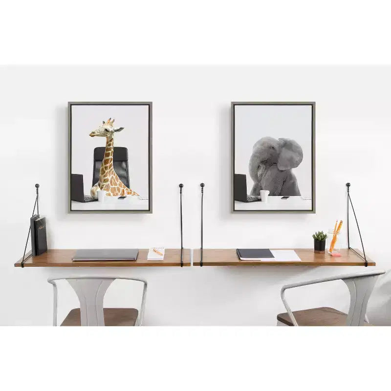 Kate and Laurel Vista Wall Mounted Wooden Desk Shelf