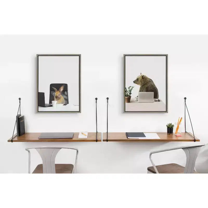 Kate and Laurel Vista Wall Mounted Wooden Desk Shelf