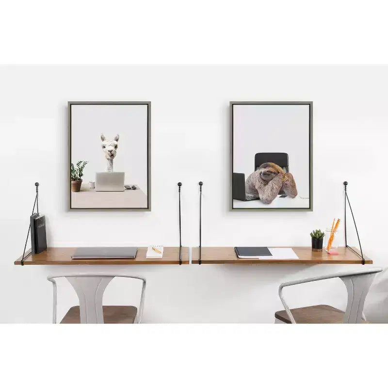 Kate and Laurel Vista Wall Mounted Wooden Desk Shelf