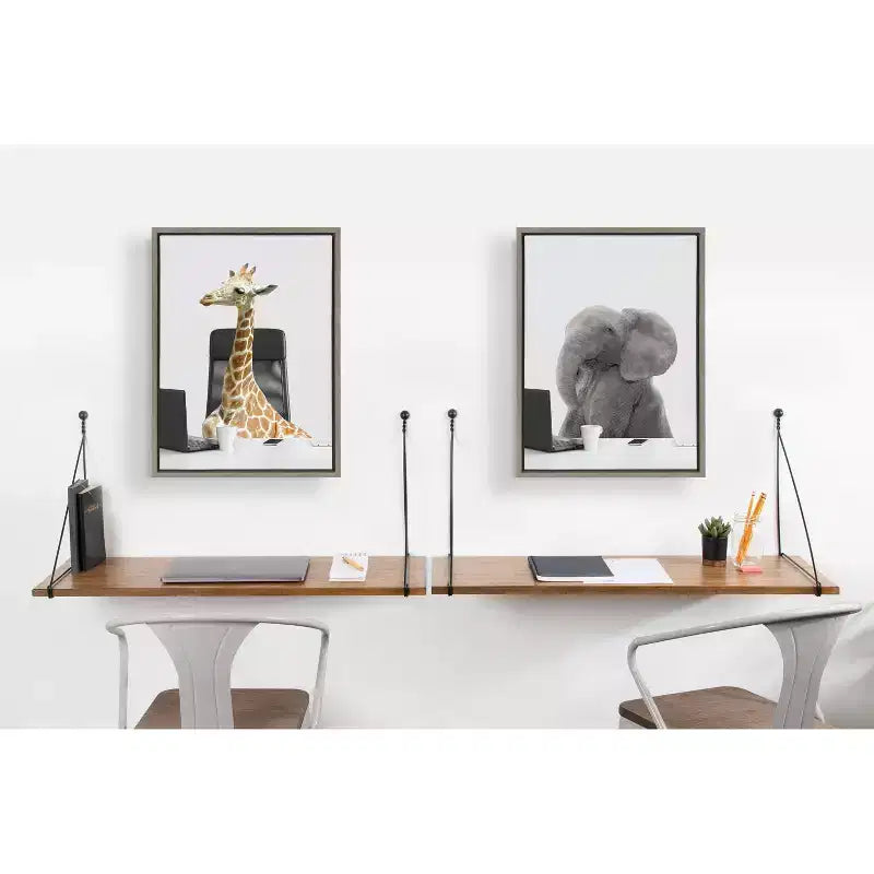 Kate and Laurel Vista Wall Mounted Wooden Desk Shelf