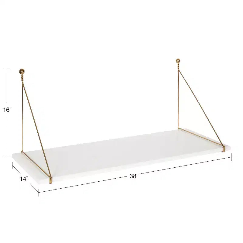 Kate and Laurel Vista Wall Mounted Wooden Desk Shelf