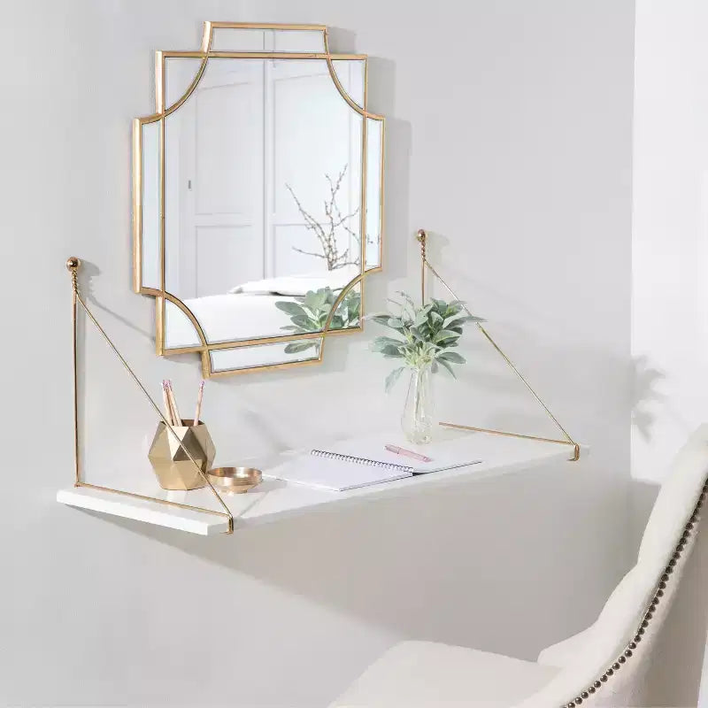 Kate and Laurel Vista Wall Mounted Wooden Desk Shelf