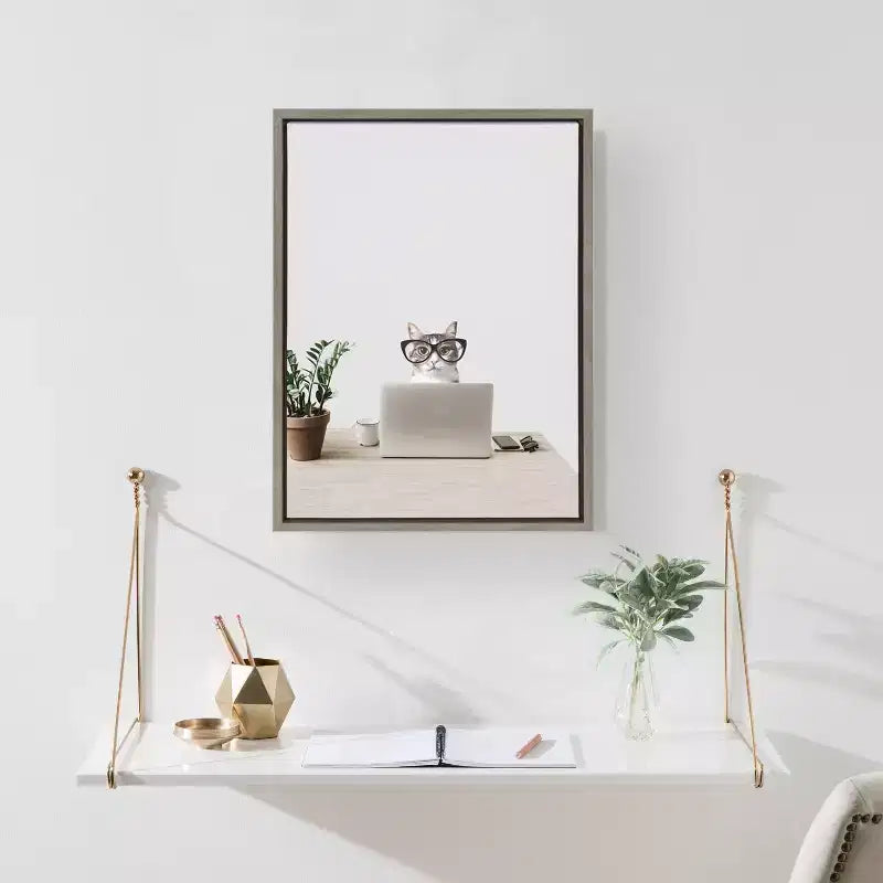 Kate and Laurel Vista Wall Mounted Wooden Desk Shelf