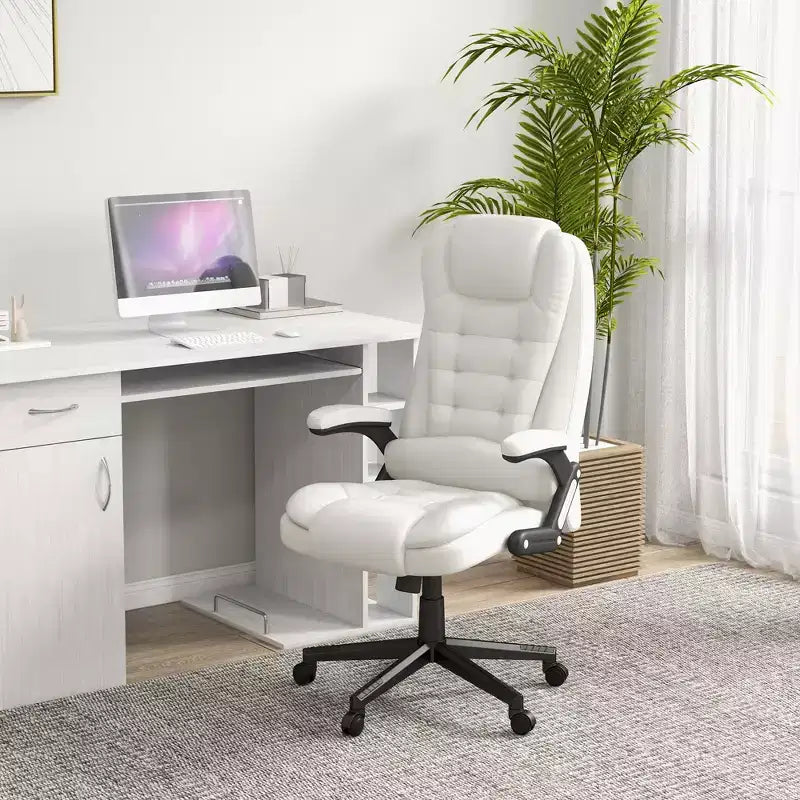HOMCOM High-Back Massage Office Chair, Heated Reclining Computer Chair with Remote