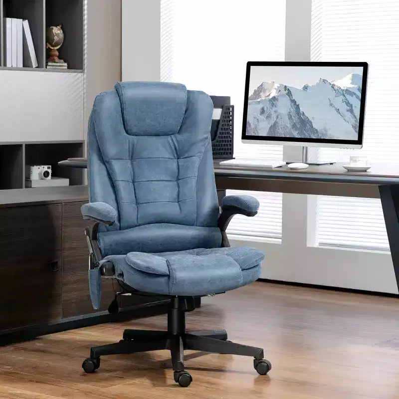 HOMCOM High-Back Massage Office Chair, Heated Reclining Computer Chair with Remote