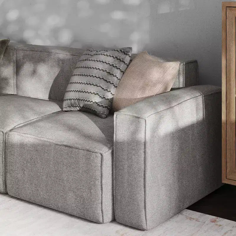 Emma and Oliver Modular Right Side Armchair with Arm Rest