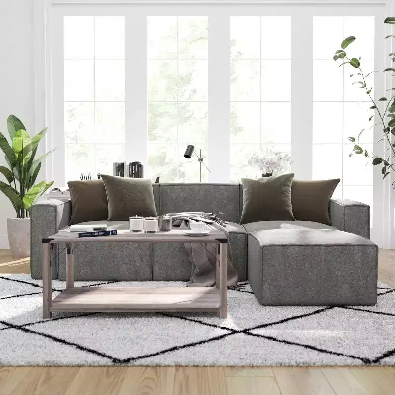 Merrick Lane Modular Right Side Chair with Arm Rest