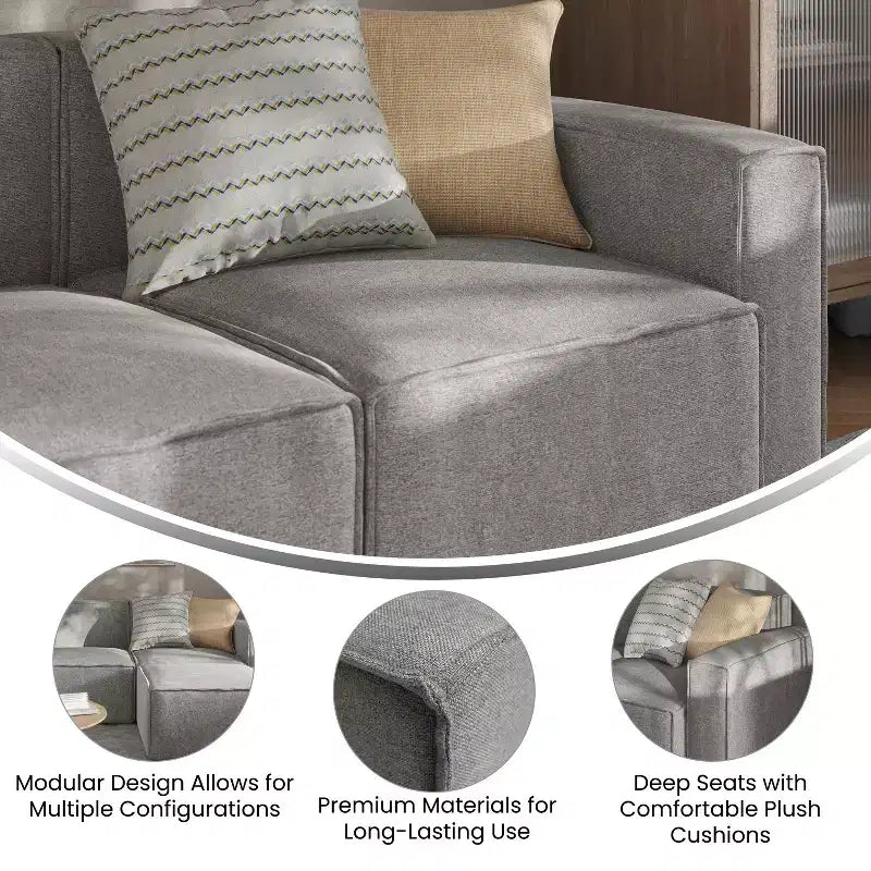 Merrick Lane Modular Right Side Chair with Arm Rest