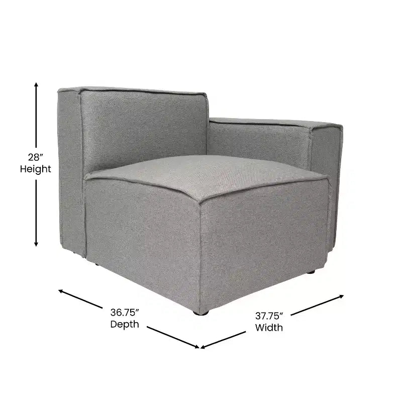 Merrick Lane Modular Right Side Chair with Arm Rest