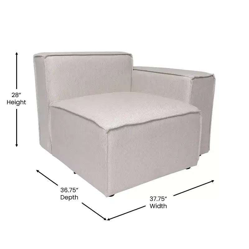 Merrick Lane Modular Right Side Chair with Arm Rest
