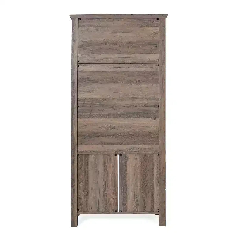 Flash Furniture Stella Modern Farmhouse Wooden Bookcase and Storage Cabinet with Tempered Glass Doors and 3 Upper Shelves