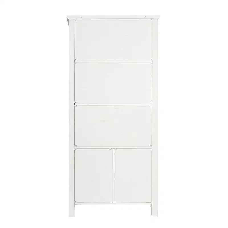 Flash Furniture Stella Modern Farmhouse Wooden Bookcase and Storage Cabinet with Tempered Glass Doors and 3 Upper Shelves