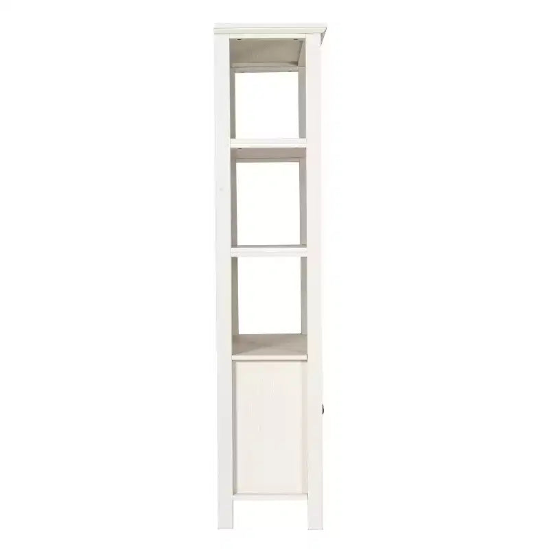Flash Furniture Stella Modern Farmhouse Wooden Bookcase and Storage Cabinet with Tempered Glass Doors and 3 Upper Shelves