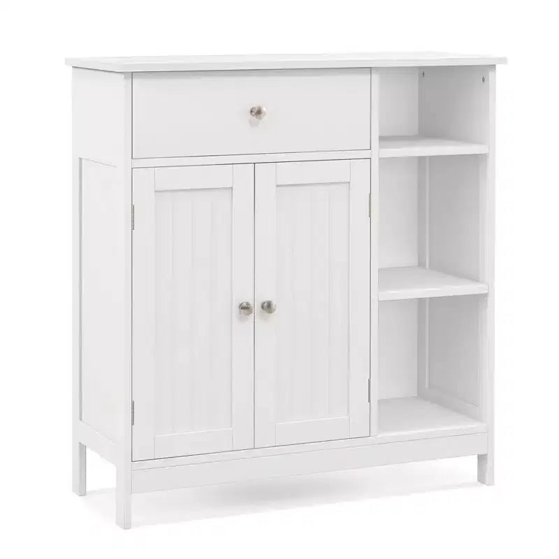 Costway Bathroom Floor Cabinet Freestanding Kitchen Cupboard Storage Organizer with Drawer