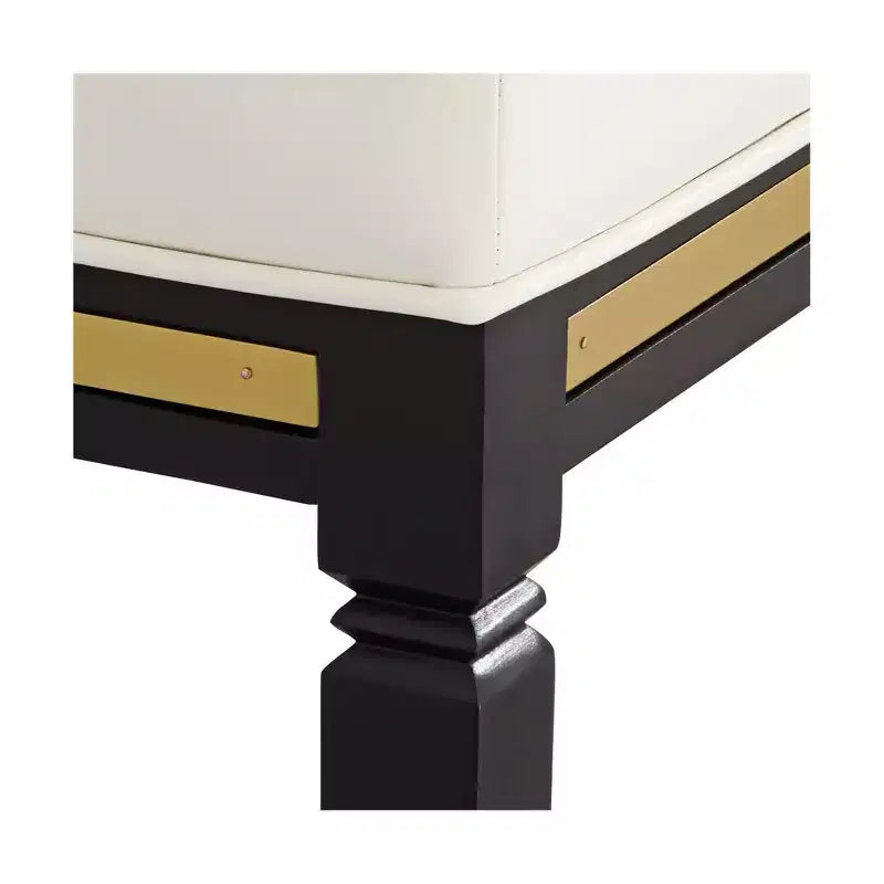 55 Downing Street Jaxon Black Wood Bar Stool 31 High Modern White Faux Leather Cushion with Footrest for Kitchen Counter Height Island Shed House