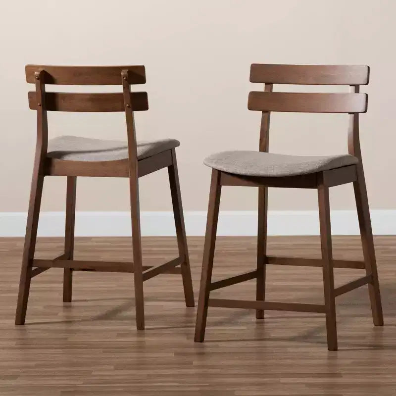 Set of 2 Larine Wood Counter Height Barstools - Baxton Studio