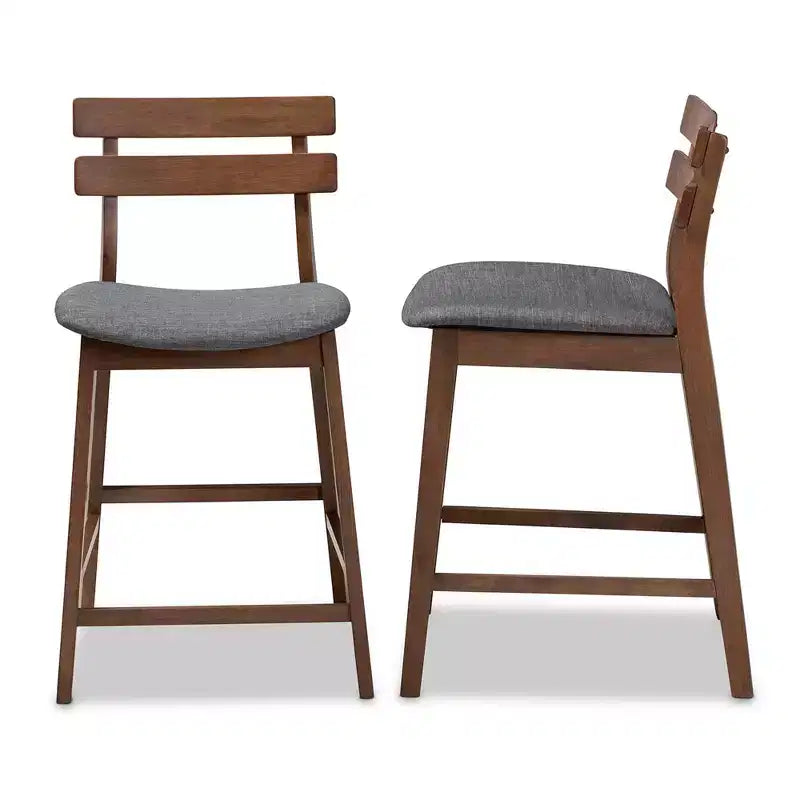 Set of 2 Larine Wood Counter Height Barstools - Baxton Studio
