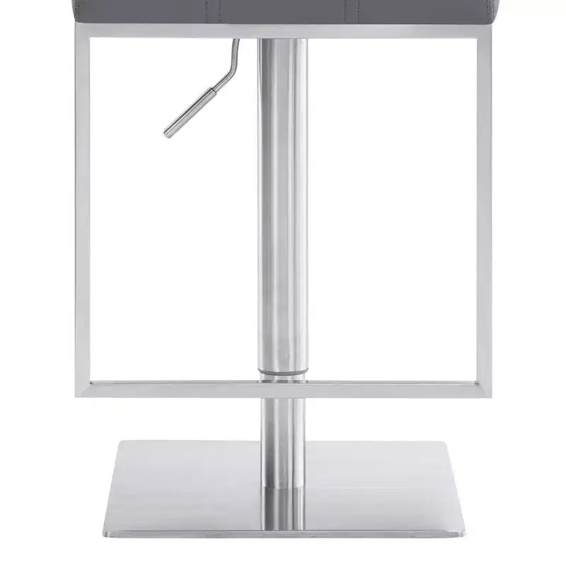 Michele Adjustable Faux Leather Stainless Steel Barstool - Armen Living