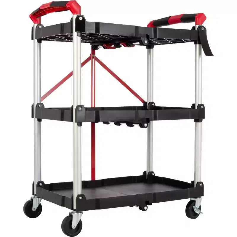 Stalwart Folding Cart with 50lb Capacity Per Shelf