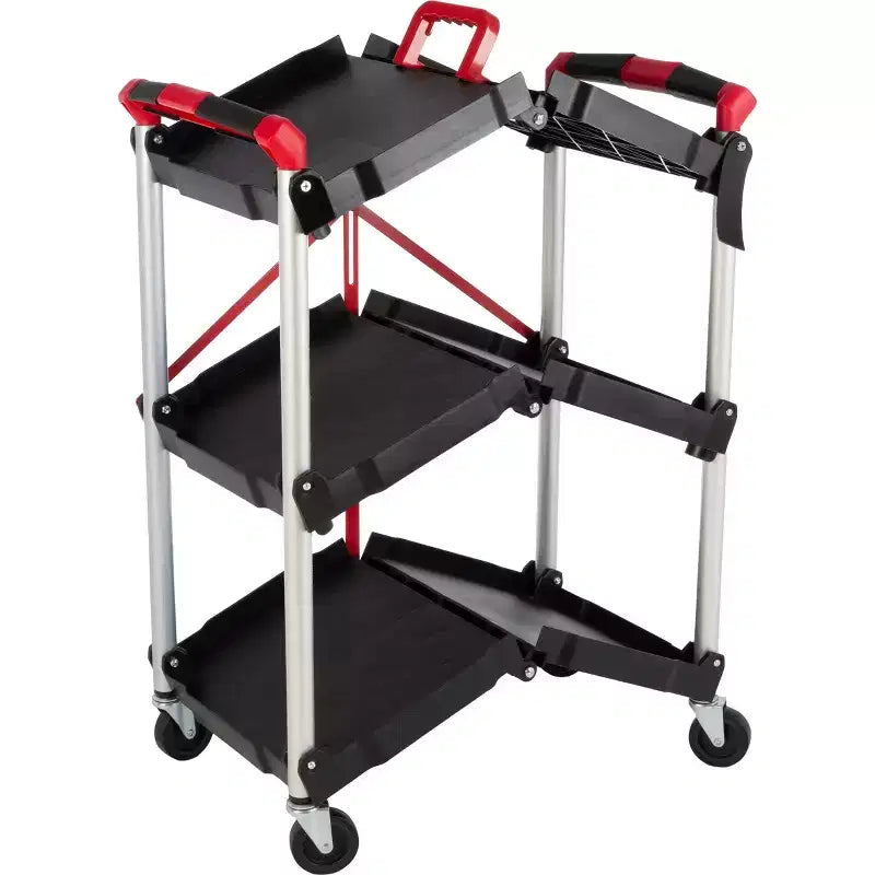 Stalwart Folding Cart with 50lb Capacity Per Shelf