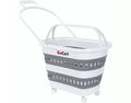 dbest products Folding Gocart Collapsible Laundry Basket On Wheels Grocery Cart Shopping Foldable Pop Up Plastic Hamper Tote