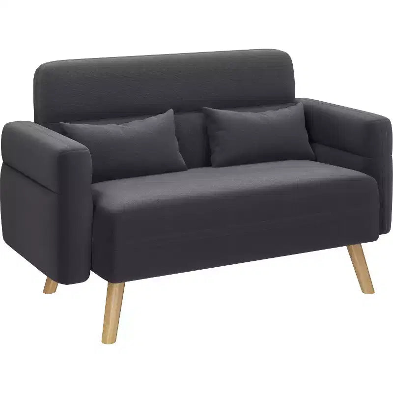 Yaheetech 46inch Fabric Loveseat Sofa with Lumbar Pillow for Office, Bedroom