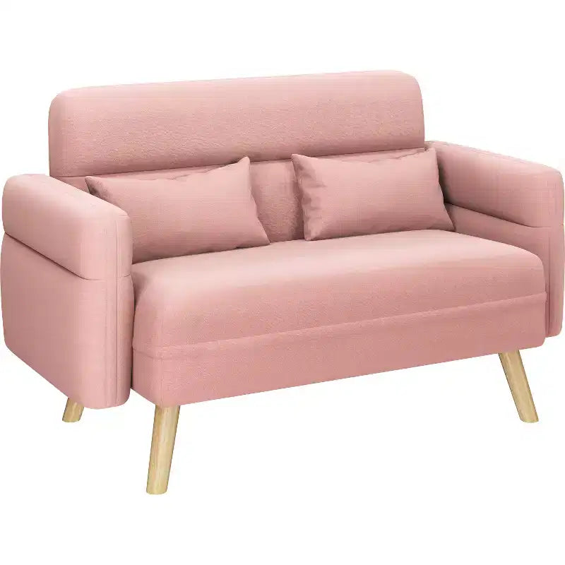 Yaheetech 46inch Fabric Loveseat Sofa with Lumbar Pillow for Office, Bedroom