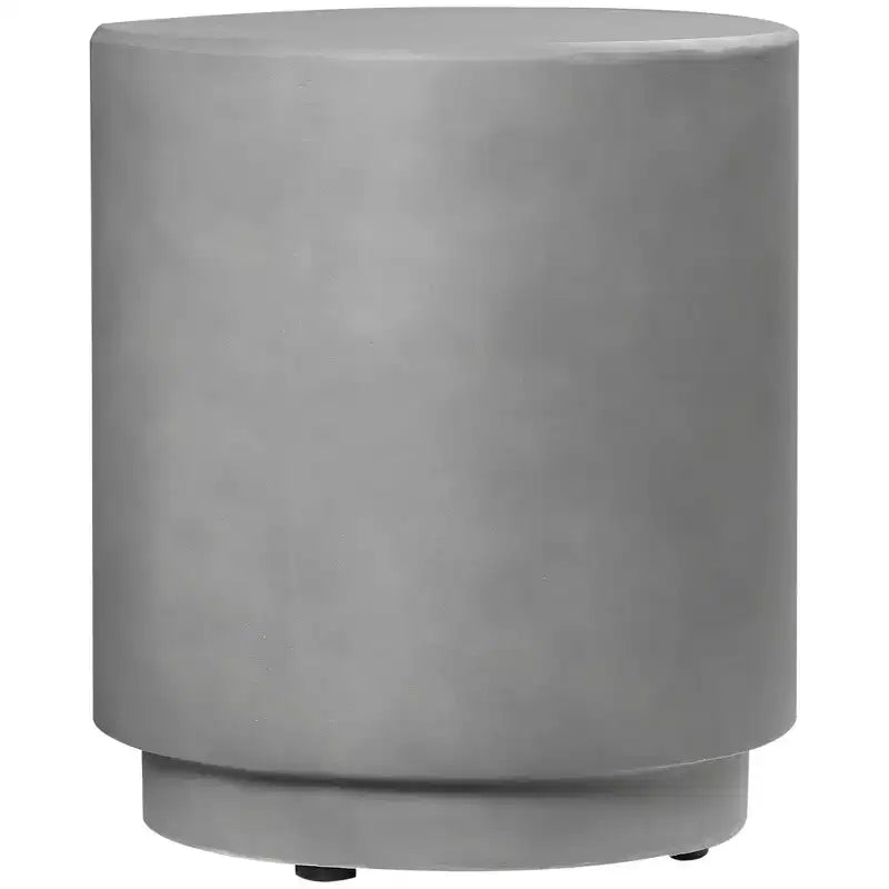 HOMCOM Lightweight Accent Table with Concrete Finish, Round Side Table with 4 Adjustable Feet for Indoor, Outdoor