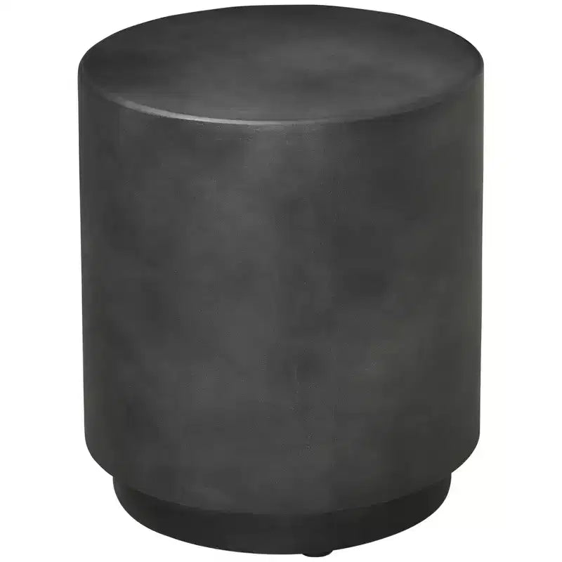 HOMCOM Lightweight Accent Table with Concrete Finish, Round Side Table with 4 Adjustable Feet for Indoor, Outdoor