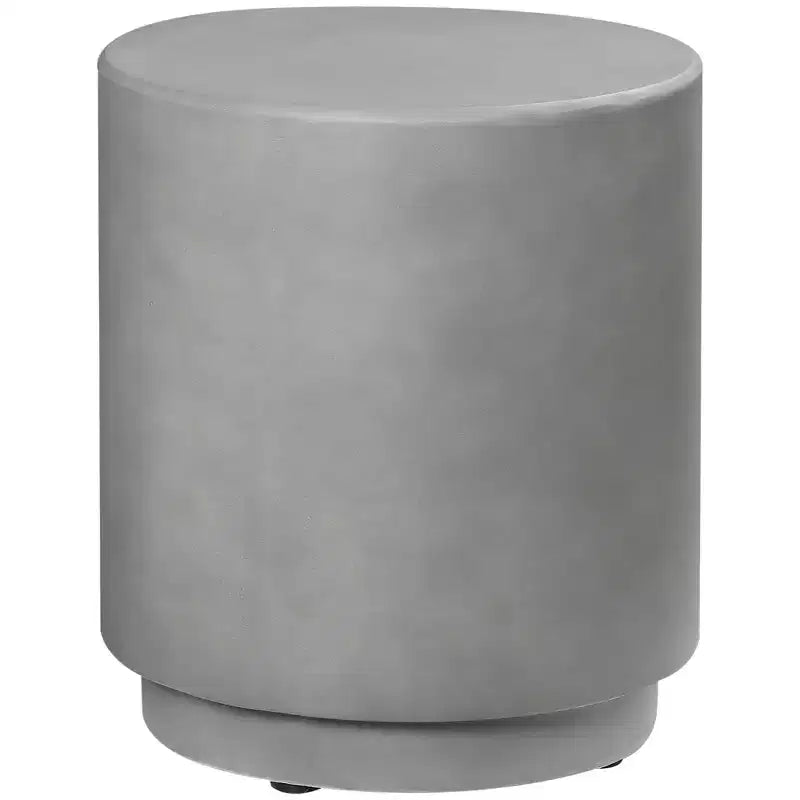 HOMCOM Lightweight Accent Table with Concrete Finish, Round Side Table with 4 Adjustable Feet for Indoor, Outdoor