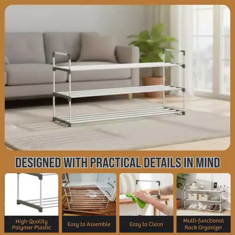 Meuble à Chaussures 3 Niveaux Home-Complete pour 15 Paires, Blanc
