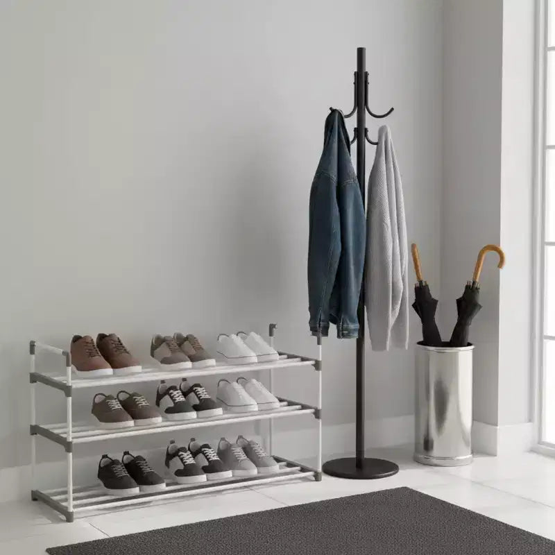 Meuble à Chaussures 3 Niveaux Home-Complete pour 15 Paires, Blanc
