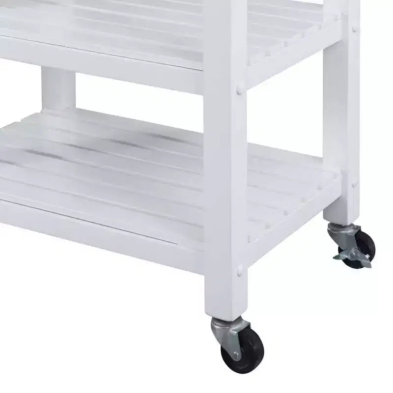 Ellaine 4 Tier Butcher Block Kitchen Cart with Drawer and Wine Rack - Breighton Home