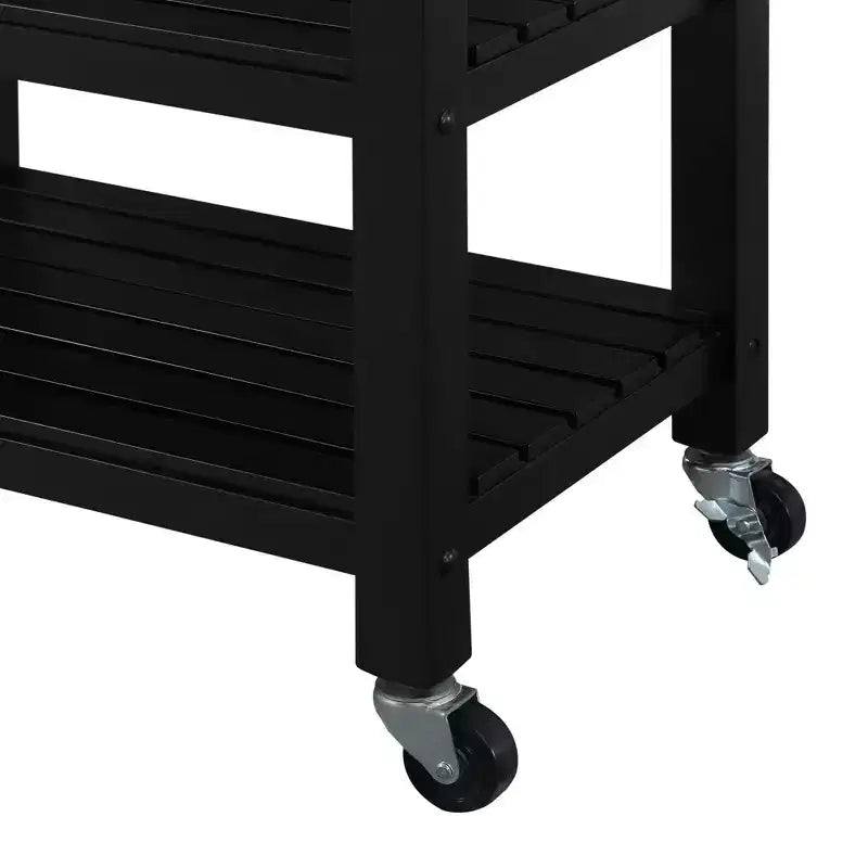 Ellaine 4 Tier Butcher Block Kitchen Cart with Drawer and Wine Rack - Breighton Home