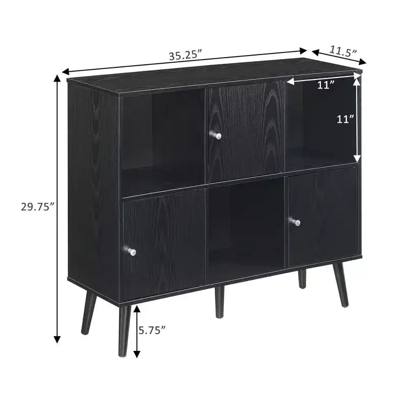 Breighton Home Xtra Storage Cube Organizer Sideboard Console Table with 3 Cubbies and 3 Cabinets