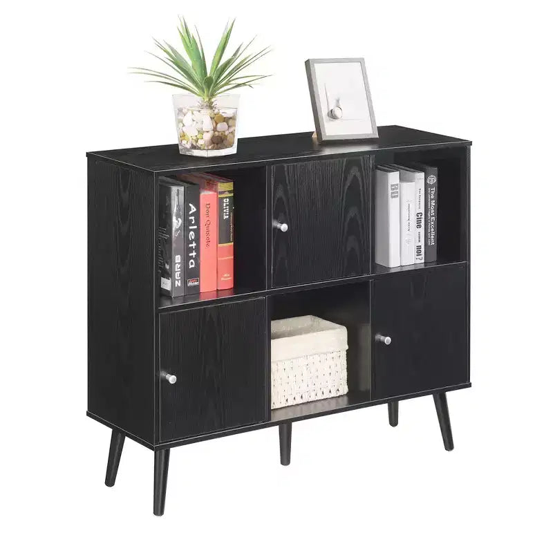 Breighton Home Xtra Storage Cube Organizer Sideboard Console Table with 3 Cubbies and 3 Cabinets