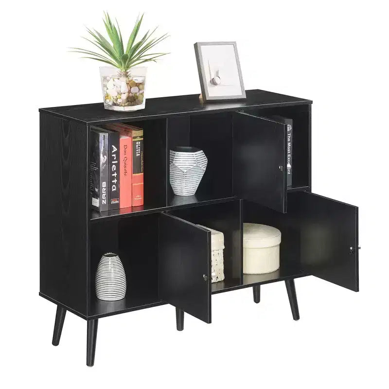 Breighton Home Xtra Storage Cube Organizer Sideboard Console Table with 3 Cubbies and 3 Cabinets