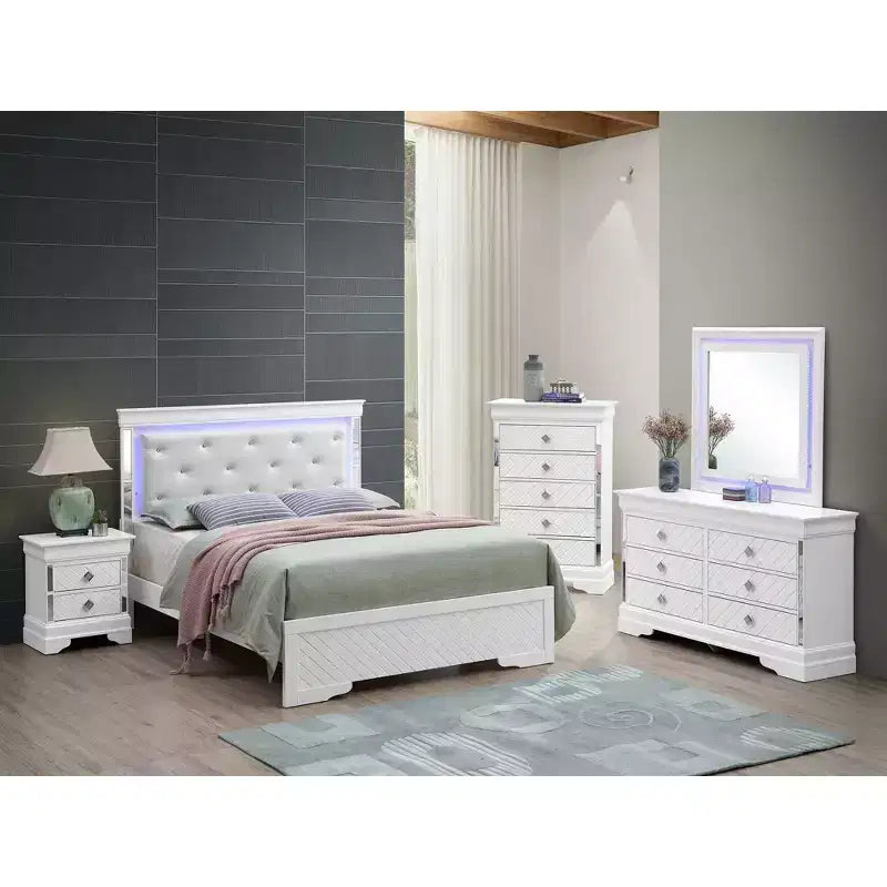 Passion Furniture Verona and Queen Panel Beds