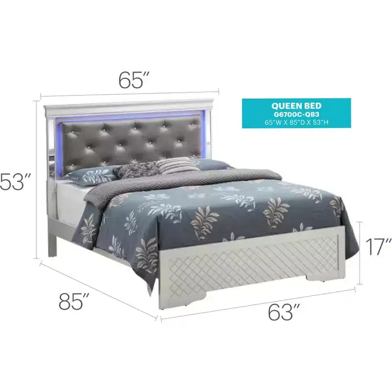 Passion Furniture Verona and Queen Panel Beds