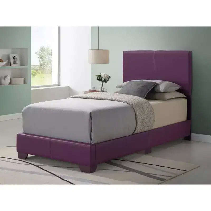 Passion Furniture Aaron Upholstered Twin Panel Bed