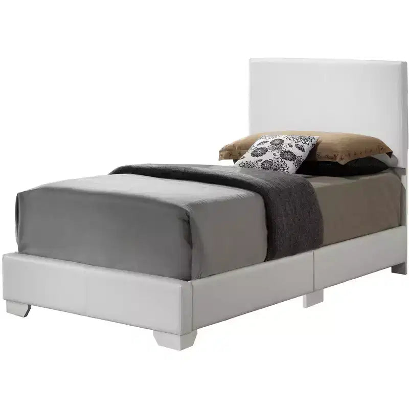 Passion Furniture Aaron Upholstered Twin Panel Bed