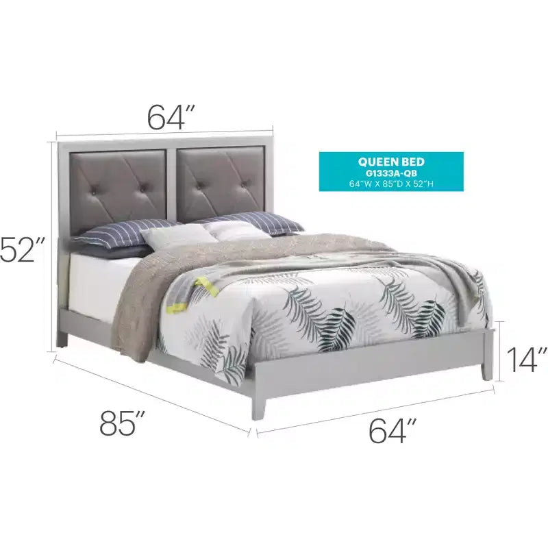 Passion Furniture Primo Upholstered Queen Panel Bed