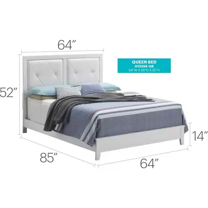 Passion Furniture Primo Upholstered Queen Panel Bed
