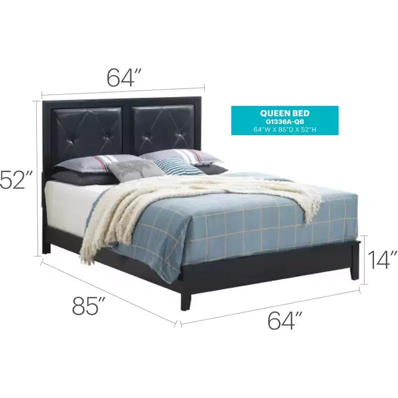 Passion Furniture Primo Upholstered Queen Panel Bed