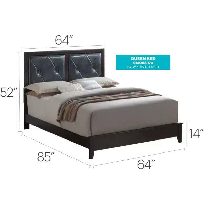 Passion Furniture Primo Upholstered Queen Panel Bed
