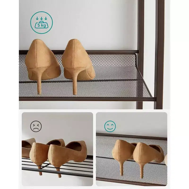 12-Tier Shoe Rack Tall Metal Shoe Storage Organizer