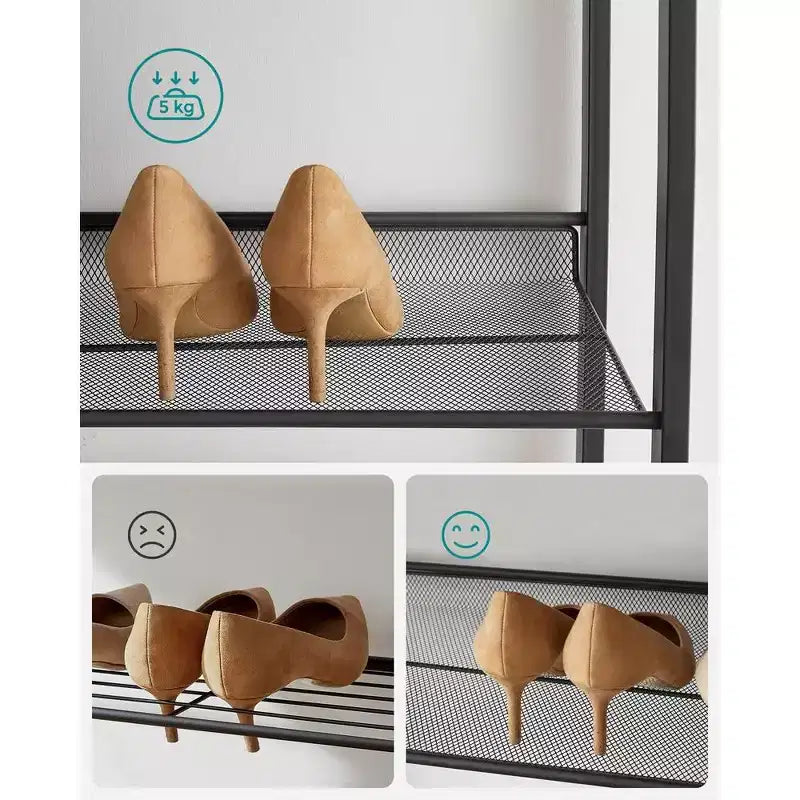 12-Tier Shoe Rack Tall Metal Shoe Storage Organizer