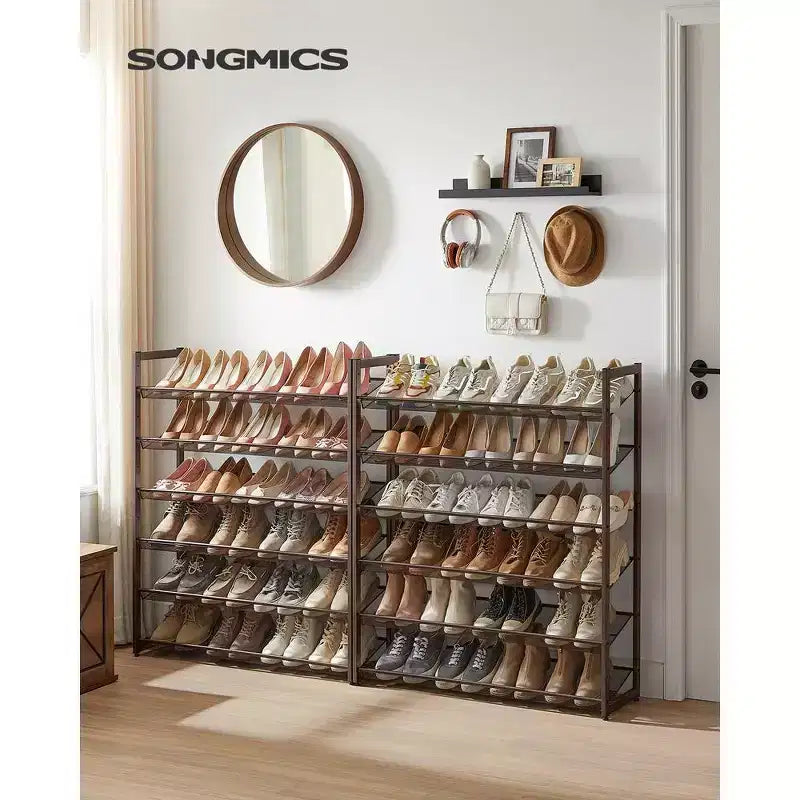12-Tier Shoe Rack Tall Metal Shoe Storage Organizer
