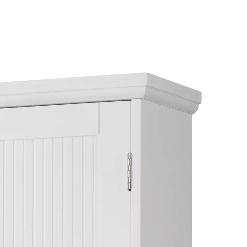 Teamson Home Newport Wall Mounted Storage Cabinet with 2 Doors, Adjustable Shelf and Brushed Nickel Handles, White